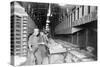 Men inside a Mail Train Photograph-Lantern Press-Stretched Canvas