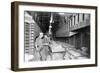 Men inside a Mail Train Photograph-Lantern Press-Framed Art Print