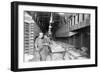 Men inside a Mail Train Photograph-Lantern Press-Framed Art Print