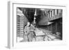 Men inside a Mail Train Photograph-Lantern Press-Framed Art Print