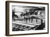Men Laying out Plates in Steel Mill Photograph-Lantern Press-Framed Art Print