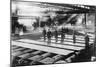 Men Laying out Plates in Steel Mill Photograph-Lantern Press-Mounted Art Print