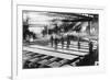 Men Laying out Plates in Steel Mill Photograph-Lantern Press-Framed Art Print