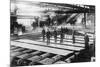 Men Laying out Plates in Steel Mill Photograph-Lantern Press-Mounted Art Print