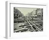 Men Laying Tramlines at a Junction, Whitechapel High Street, London, 1929-null-Framed Photographic Print