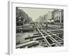 Men Laying Tramlines at a Junction, Whitechapel High Street, London, 1929-null-Framed Photographic Print