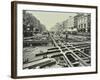 Men Laying Tramlines at a Junction, Whitechapel High Street, London, 1929-null-Framed Photographic Print