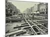 Men Laying Tramlines at a Junction, Whitechapel High Street, London, 1929-null-Mounted Photographic Print