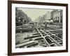 Men Laying Tramlines at a Junction, Whitechapel High Street, London, 1929-null-Framed Photographic Print