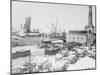 Men Loading Coffee onto Steamer-null-Mounted Photographic Print