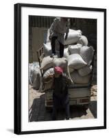 Men Loading Grain, Aleppo (Haleb), Syria, Middle East-Christian Kober-Framed Photographic Print