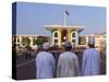 Men Looking at the Sultan's Palace, Muscat, Oman, Middle East-Gavin Hellier-Stretched Canvas