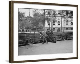 Men Lounging in City Hall Park-null-Framed Photographic Print