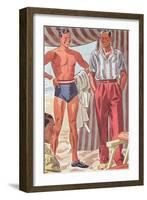 Men Modeling Clothes-null-Framed Art Print