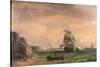 Men-O'-War and Small Craft at Portsmouth Harbour, Late 18th or Early 19th Century-Thomas Whitcombe-Stretched Canvas