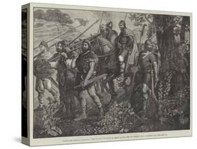 Men of Kent Marching in Front of the Army of Harold-John Evan Hodgson-Stretched Canvas