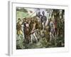 Men of Kent Marching to Defend England During the Norman Invasion, 1066-null-Framed Giclee Print