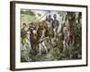 Men of Kent Marching to Defend England During the Norman Invasion, 1066-null-Framed Giclee Print