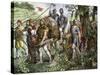 Men of Kent Marching to Defend England During the Norman Invasion, 1066-null-Stretched Canvas