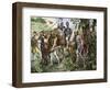 Men of Kent Marching to Defend England During the Norman Invasion, 1066-null-Framed Giclee Print