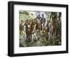 Men of Kent Marching to Defend England During the Norman Invasion, 1066-null-Framed Giclee Print