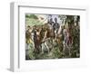 Men of Kent Marching to Defend England During the Norman Invasion, 1066-null-Framed Giclee Print