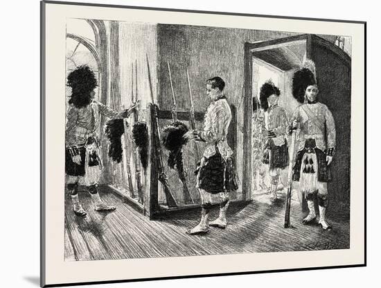 Men Of' the Black Watch in the Guard-Room, Dublin Castle Ireland, 1888-null-Mounted Giclee Print