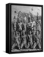 Men of the 'Never Never Land, in Totem Attire, Australia, 1922-PJ MacMahon-Framed Stretched Canvas
