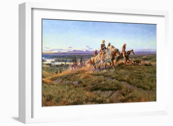 Men of the Open Range-Charles Marion Russell-Framed Art Print