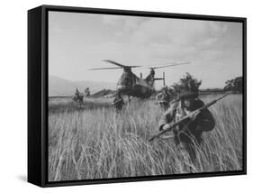 Men of the Us Army 25th Infantry Division During Jungle Training-Nat Farbman-Framed Stretched Canvas