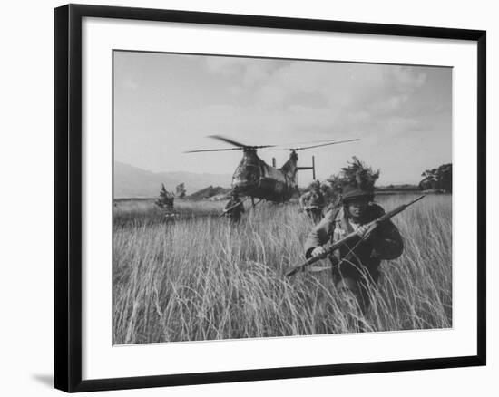 Men of the Us Army 25th Infantry Division During Jungle Training-Nat Farbman-Framed Photographic Print