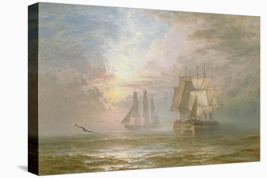 Men of War at Anchor, 1873-Henry Thomas Dawson-Stretched Canvas