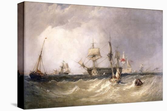 Men-Of-War Off Portsmouth, Hampshire, 1855-Clarkson Stanfield-Stretched Canvas