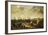 Men-Of-War Sailing Out of an Estuary with Figures in the Forground-Adam Willaerts-Framed Giclee Print