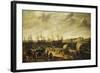 Men-Of-War Sailing Out of an Estuary with Figures in the Forground-Adam Willaerts-Framed Giclee Print