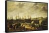 Men-Of-War Sailing Out of an Estuary with Figures in the Forground-Adam Willaerts-Framed Stretched Canvas