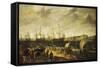 Men-Of-War Sailing Out of an Estuary with Figures in the Forground-Adam Willaerts-Framed Stretched Canvas