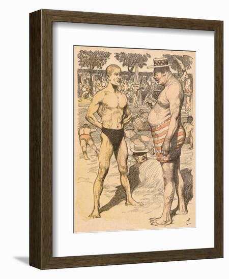 Men on Beach, Munzer-Adolf Munzer-Framed Art Print