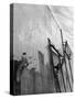 Men on Ladders Painting Exterior Wall of Building in Preparation for Opening of the World's Fair-Alfred Eisenstaedt-Stretched Canvas