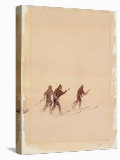 Men on Skis-Edward Adrian Wilson-Stretched Canvas