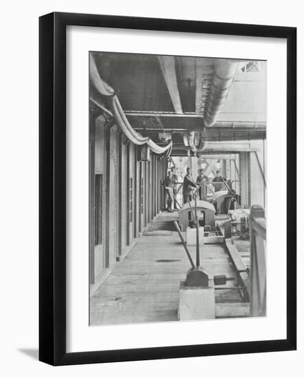 Men on the Hydraulic Lever Platform of the Woolwich Ferry, London, 1896-null-Framed Photographic Print