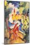 Men on the Lakeside Terrace-Auguste Macke-Mounted Giclee Print