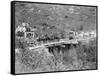 Men on Wagon Wave and Tip Hats to Photographer Photograph - Deadwood, SD-Lantern Press-Framed Stretched Canvas