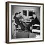 Men Playing a Card Game While Riding Aboard the Atlantic Clipper-Bernard Hoffman-Framed Premium Photographic Print
