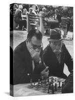 Men Playing Chess in Central Park-Leonard Mccombe-Stretched Canvas