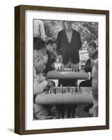 Men Playing Chess in Central Park-Leonard Mccombe-Framed Photographic Print