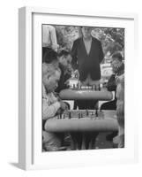 Men Playing Chess in Central Park-Leonard Mccombe-Framed Photographic Print