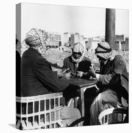 Men Playing Domino at the Table of a Cafe in Baghdad-Mario de Biasi-Stretched Canvas