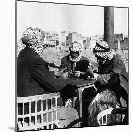 Men Playing Domino at the Table of a Cafe in Baghdad-Mario de Biasi-Mounted Photographic Print