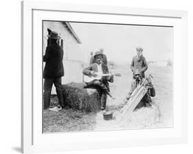 Men Playing Kazoos and Guitar Photograph-Lantern Press-Framed Art Print